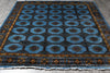 Load image into Gallery viewer, 7.5 x 8.0 Square Handmade Jaldar Bokhara Wool Rug Electric Blue #F-4036