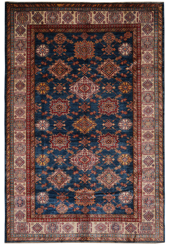6.8 x 9.7 New Super Kazak Rug Silky Wool Blue #PIX-26710