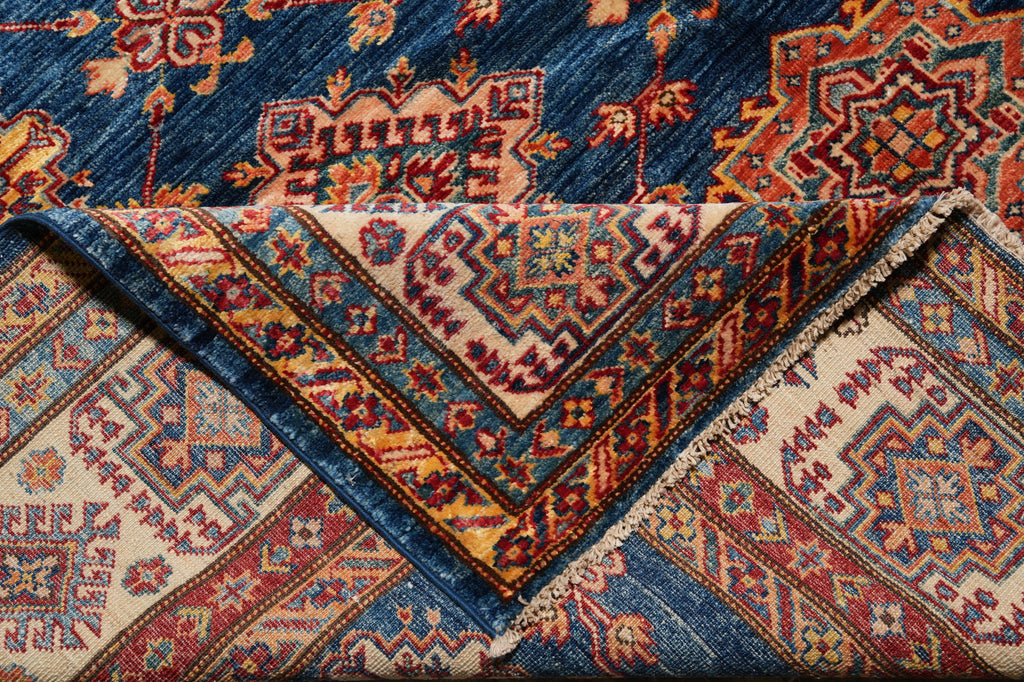 6.8 x 9.7 New Super Kazak Rug Silky Wool Blue #PIX-26710