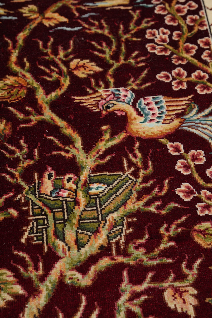 3.4 x 5 Tree Of Life Silk Rug #54606