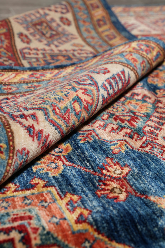 6.8 x 9.7 New Super Kazak Rug Silky Wool Blue #PIX-26710