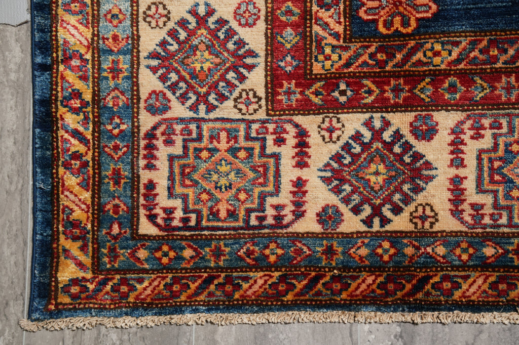 6.8 x 9.7 New Super Kazak Rug Silky Wool Blue #PIX-26710