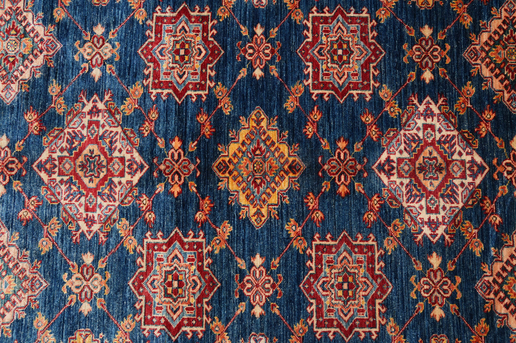 6.8 x 9.7 New Super Kazak Rug Silky Wool Blue #PIX-26710