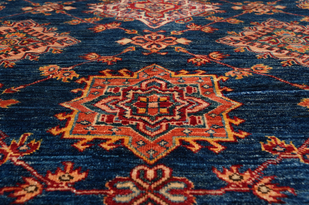 6.8 x 9.7 New Super Kazak Rug Silky Wool Blue #PIX-26710