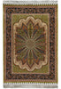 Load image into Gallery viewer, 3 x 4.6 Silk Handmade Rug Hereke Design Green Blue #60240