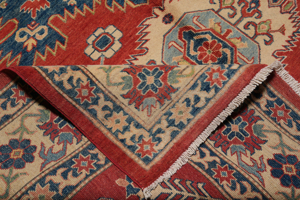 6.7 x 9.7 New Kazak Rug Handmade Afghanistan #PIX-28039