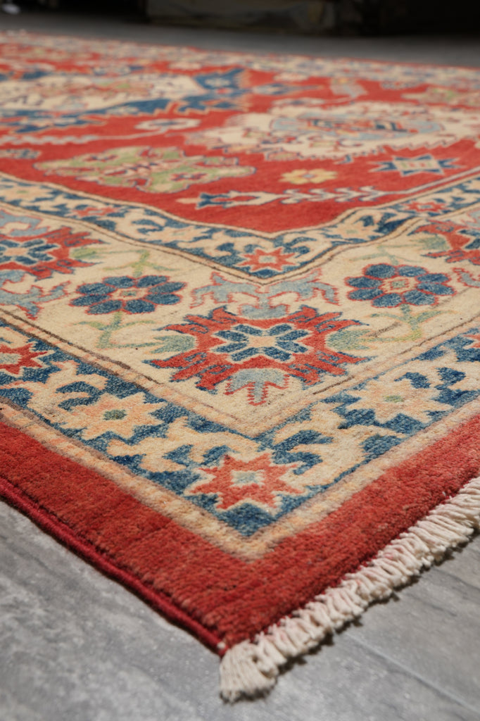 6.7 x 9.7 New Kazak Rug Handmade Afghanistan #PIX-28039