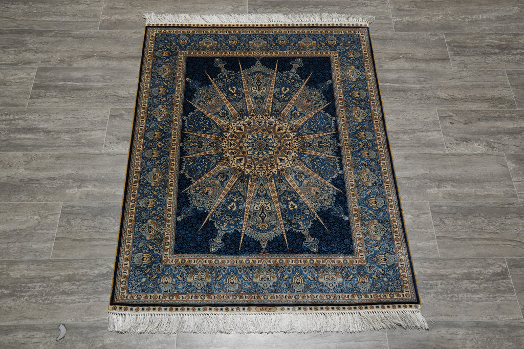 3 x 4 Hand-Knotted Beautiful Hereke Silk Rug #60208