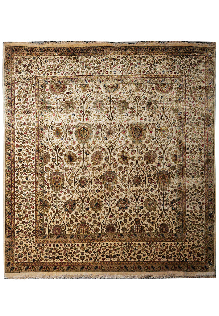 8.0 x 8.9 Square Handmade Jaipur Wool Rug #F-4039
