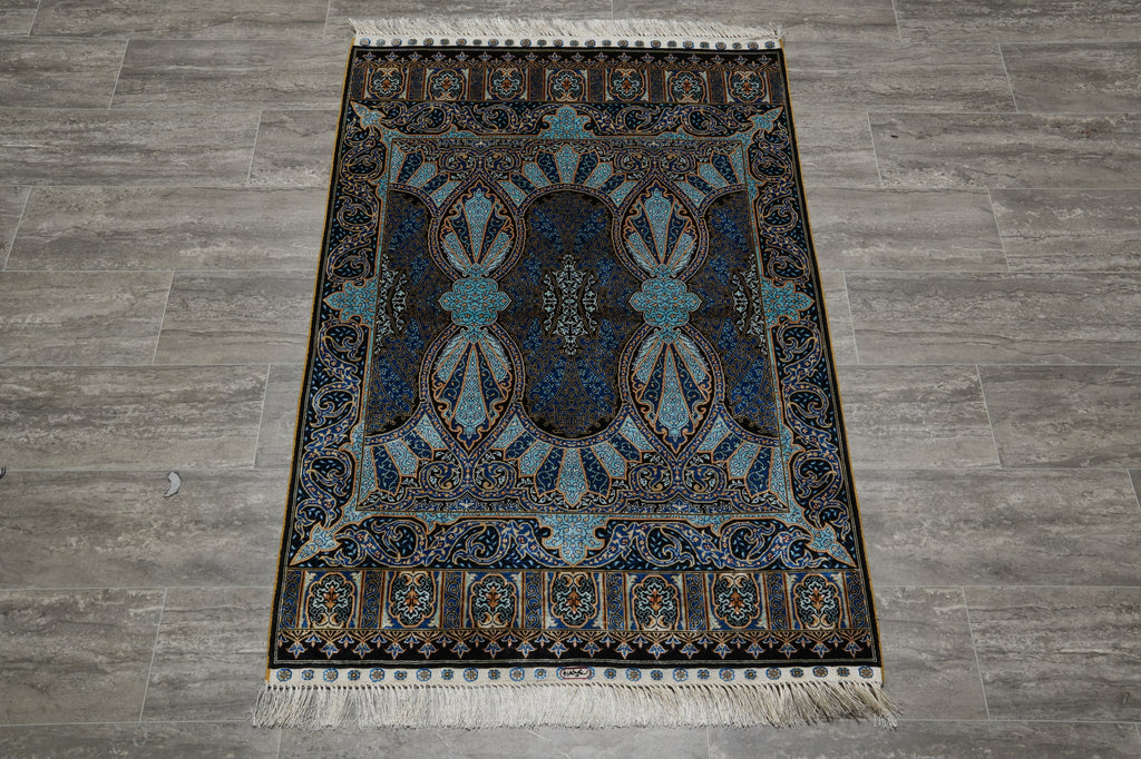 3 x4 Silk Rug Hereke Pattern #60239