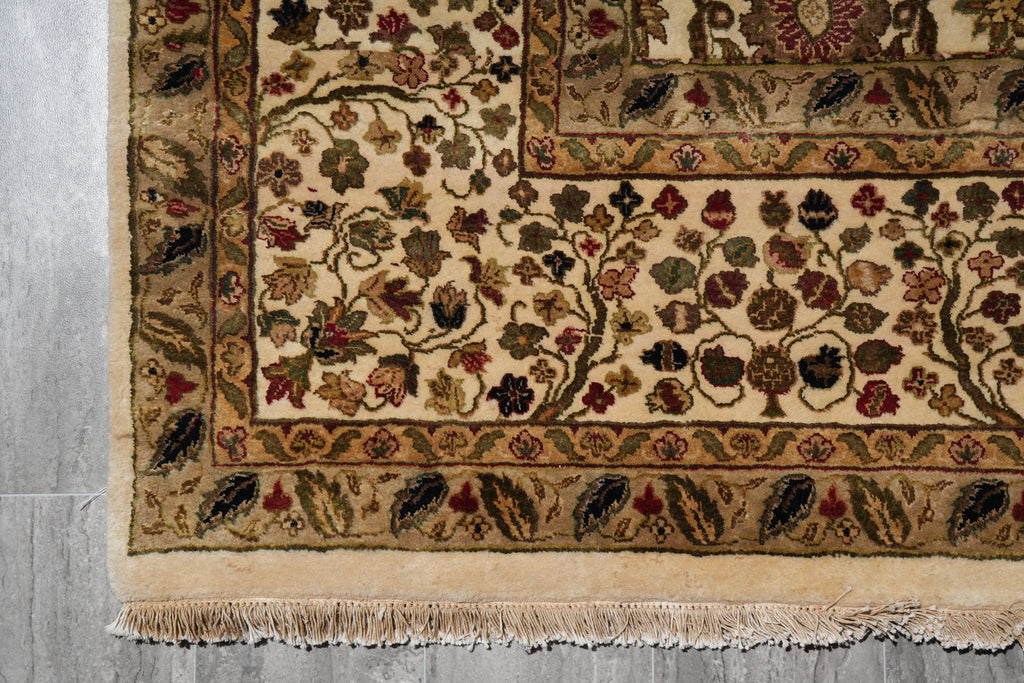 8.0 x 8.9 Square Handmade Jaipur Wool Rug #F-4039