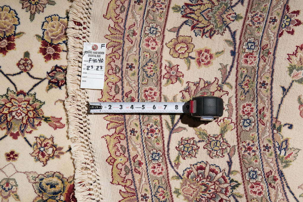 8.3 x 8.3 Handmade Fine Wool and Silk Round New Rug #F-4040