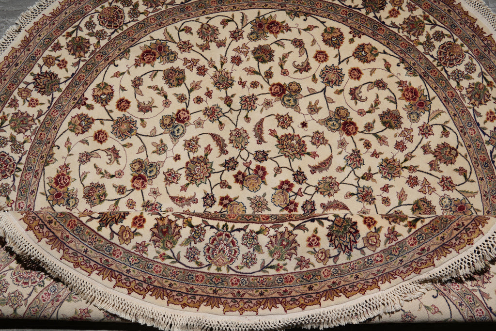 8.3 x 8.3 Handmade Fine Wool and Silk Round New Rug #F-4040
