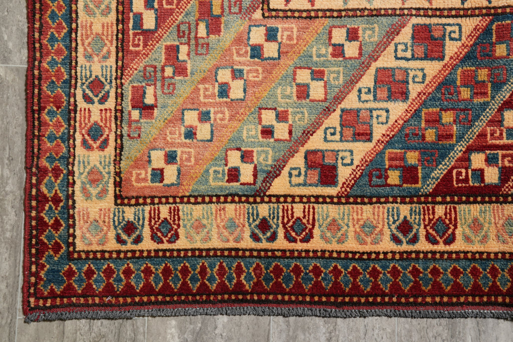 8.10 x 12.9 Hand-Knotted Afghanistan Gaabeh Rug Modern Transition #PIX-9904