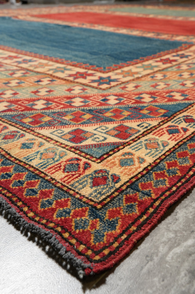 8.10 x 12.9 Hand-Knotted Afghanistan Gaabeh Rug Modern Transition #PIX-9904