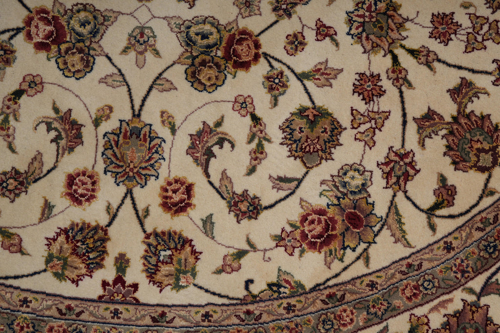 8.3 x 8.3 Handmade Fine Wool and Silk Round New Rug #F-4040