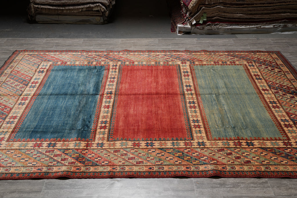 8.10 x 12.9 Hand-Knotted Afghanistan Gaabeh Rug Modern Transition #PIX-9904