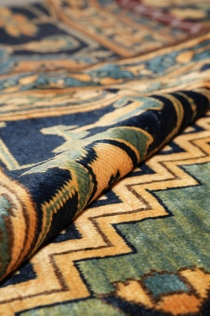 10.6 x 12.8  Hand-Knotted Afghan Chechen Carpet #PIX-15089