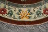 Load image into Gallery viewer, 7 x 7 Round Bamboo Silk Handmade Rug French Round Aubusson Rug #F-4041