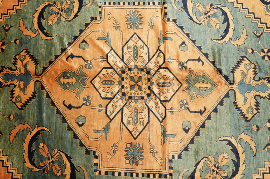 10.6 x 12.8  Hand-Knotted Afghan Chechen Carpet #PIX-15089