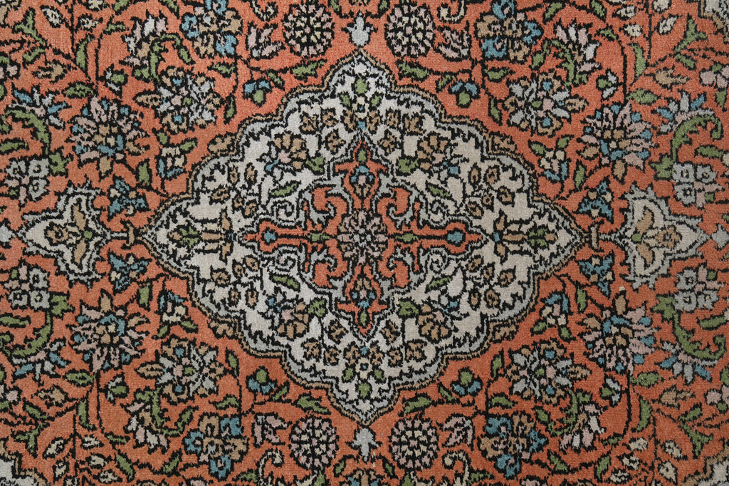 2.6 x 10 Salmon Red Kashmir Silk Runner 23512
