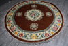 Load image into Gallery viewer, 7 x 7 Round Bamboo Silk Handmade Rug French Round Aubusson Rug #F-4041