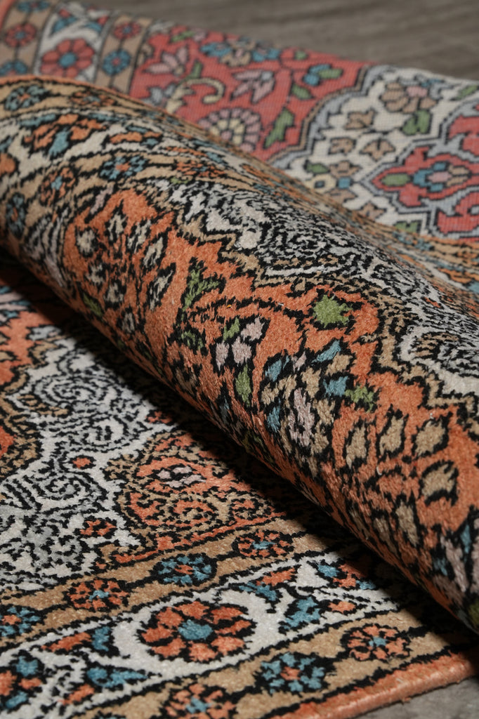 2.6 x 10 Salmon Red Kashmir Silk Runner 23512