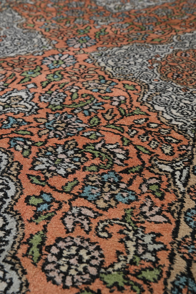 2.6 x 10 Salmon Red Kashmir Silk Runner 23512