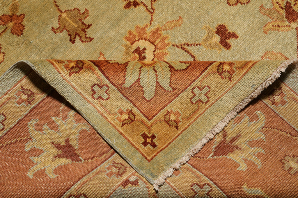 9 x 12.4 Green New Handmade Oushak Rug #PIX-806-06