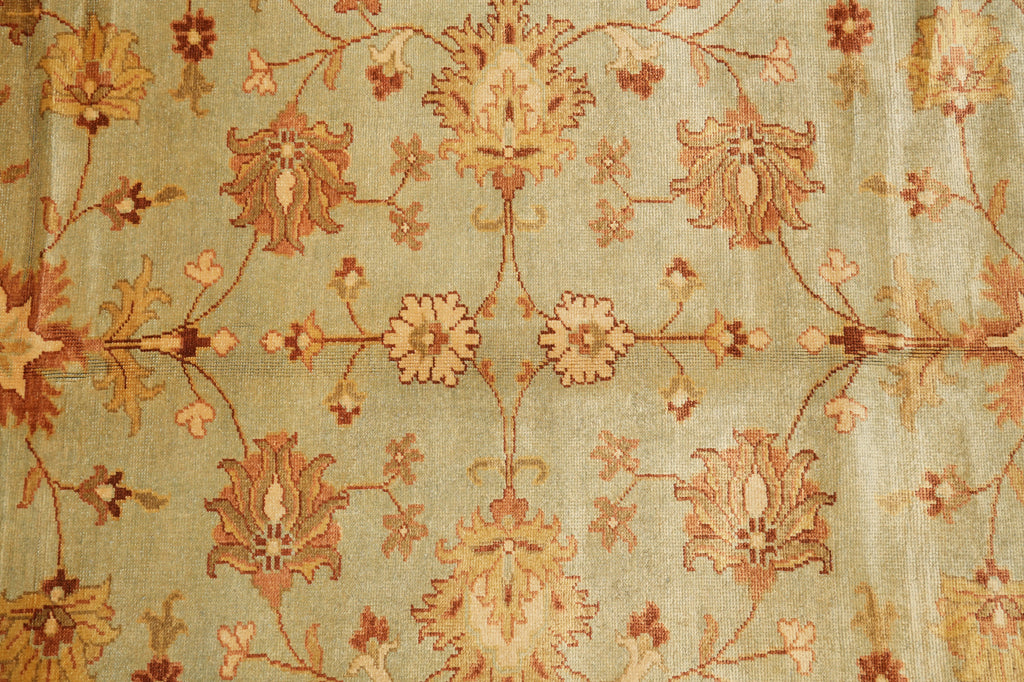 9 x 12.4 Green New Handmade Oushak Rug #PIX-806-06