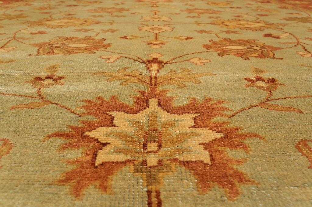 9 x 12.4 Green New Handmade Oushak Rug #PIX-806-06