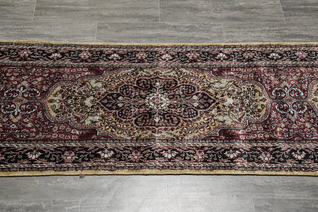 12' Feet Handmade Runner Kashmir Bamboo Silk #44708