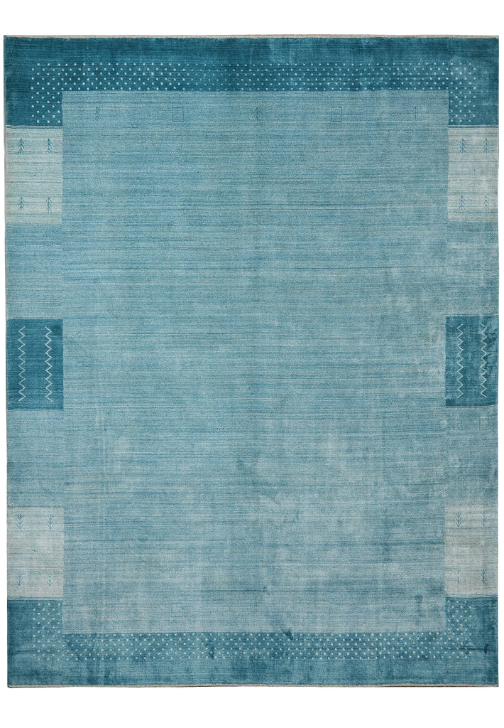 9 x 12 Gray Green Contemporary Gabbeh Handmade Rug #5414