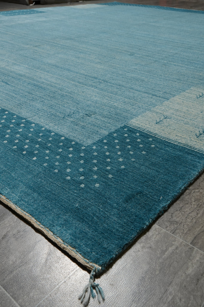 9 x 12 Gray Green Contemporary Gabbeh Handmade Rug #5414