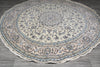 Load image into Gallery viewer, 8.2 x 8.4 Round Perian Nain Wool and Silk Rug #F-4043