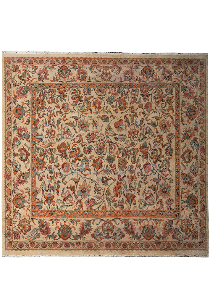 7.11 x 7.2 New Handmade Jaipur Wool Rug Square #F-4044