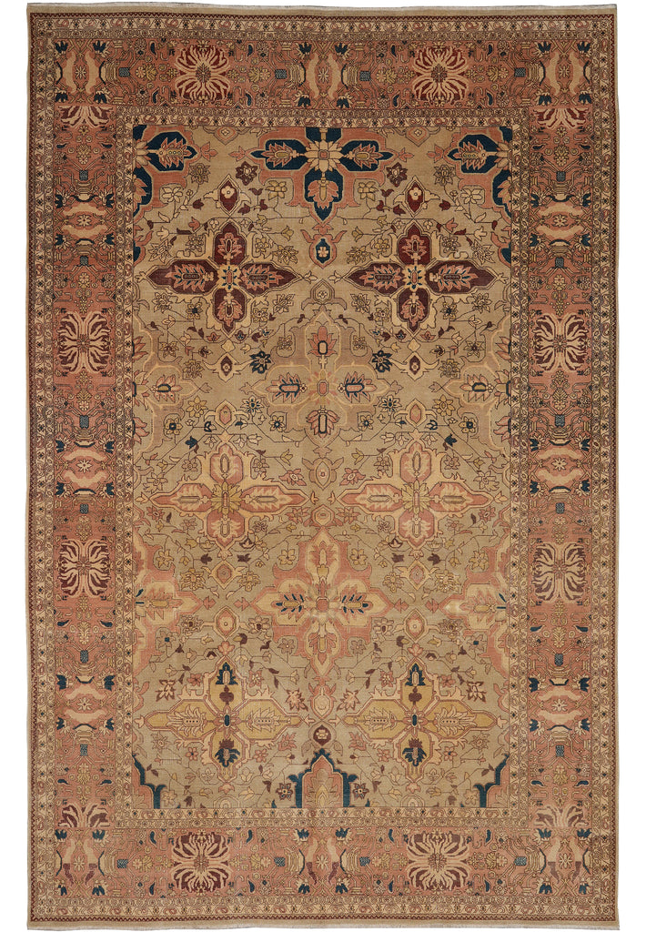 8.2 x 12.1 Quality Handmade Agra Rug Dense Weave Natural Wool #PIX-15629