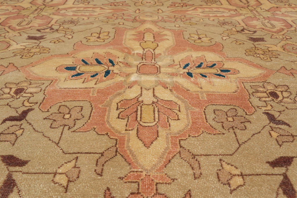 8.2 x 12.1 Quality Handmade Agra Rug Dense Weave Natural Wool #PIX-15629
