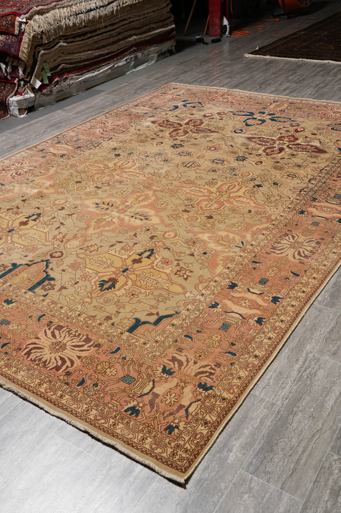 8.2 x 12.1 Quality Handmade Agra Rug Dense Weave Natural Wool #PIX-15629