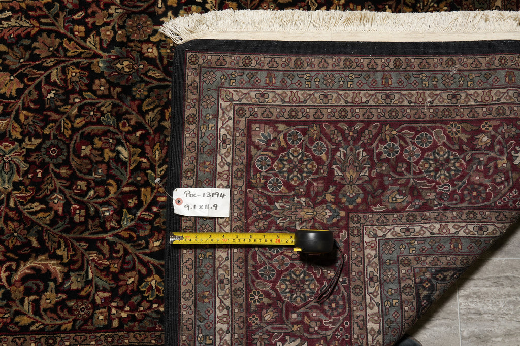 9.1 x 11.9 Black High Quality Handmade Rug Sheik Safi 200 KPSI #PIX-13194
