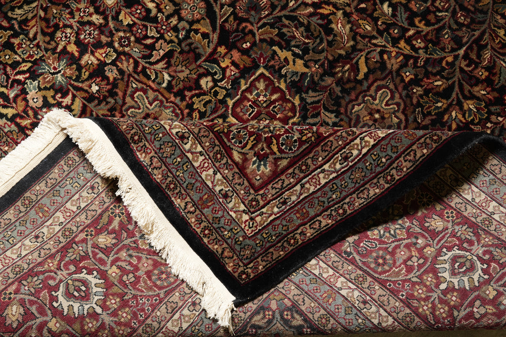 9.1 x 11.9 Black High Quality Handmade Rug Sheik Safi 200 KPSI #PIX-13194