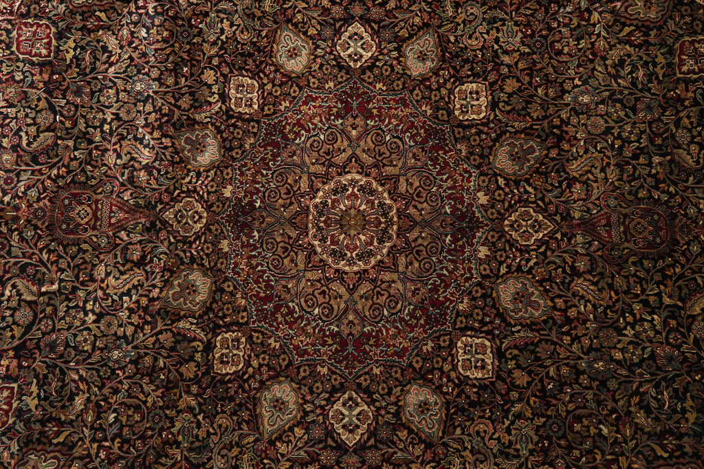 9.1 x 11.9 Black High Quality Handmade Rug Sheik Safi 200 KPSI #PIX-13194