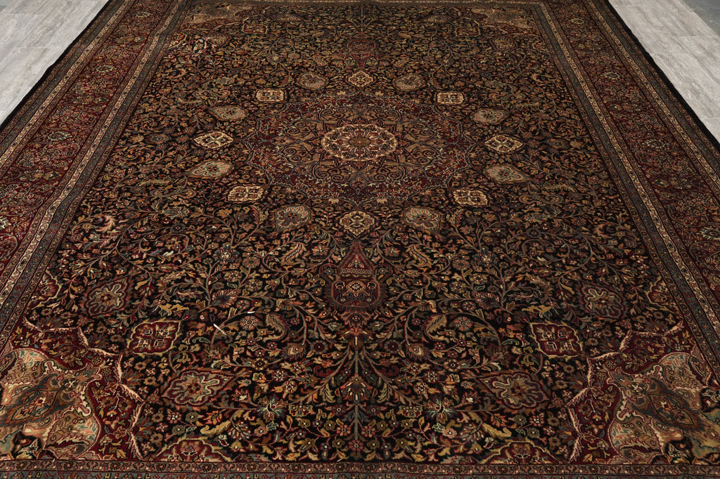 9.1 x 11.9 Black High Quality Handmade Rug Sheik Safi 200 KPSI #PIX-13194