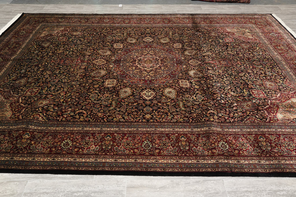 9.1 x 11.9 Black High Quality Handmade Rug Sheik Safi 200 KPSI #PIX-13194