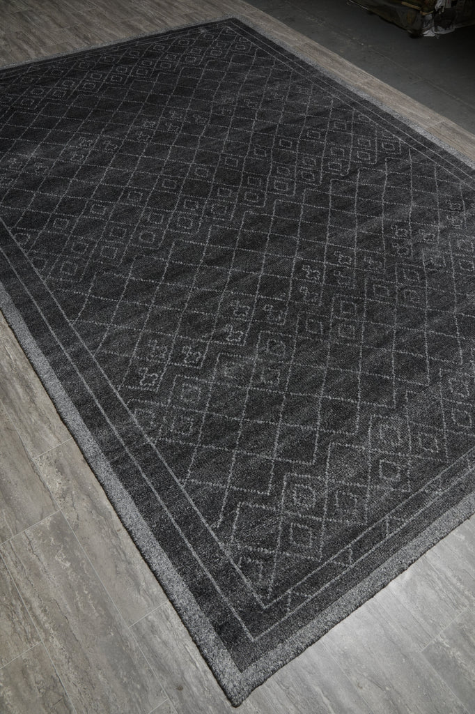 8 x 11.6 Gray Modern Wool Handmade Rug Wool #PIX-29123