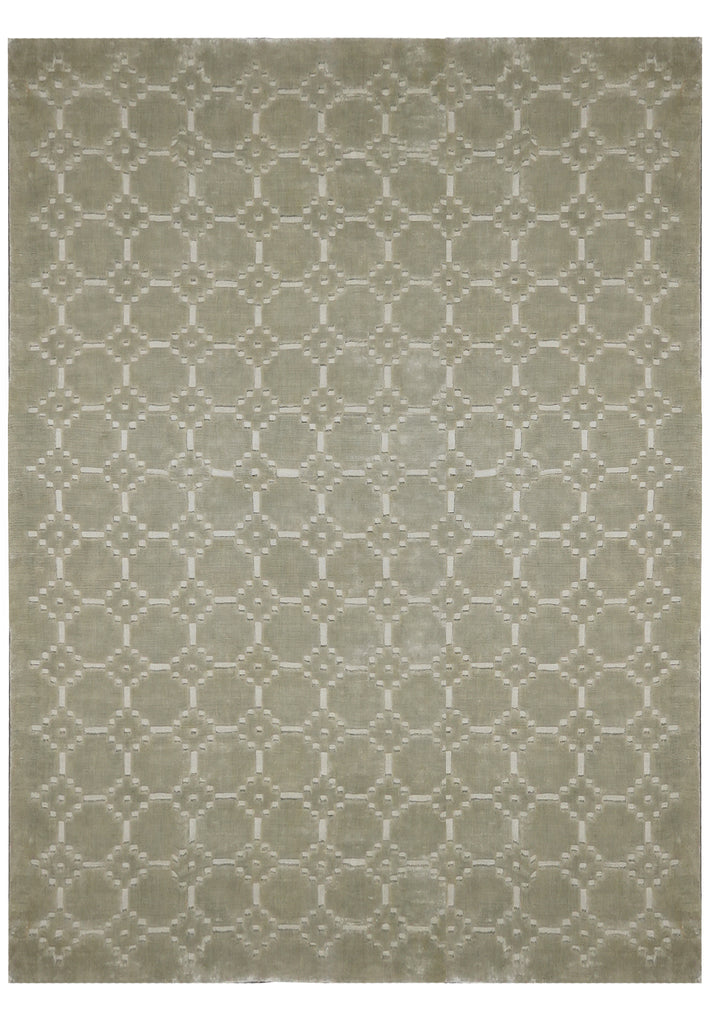 8.9 x 12 Solid One Color Gray Contemporary Rug Bamboo Slik #F-5648