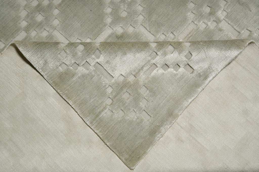 8.9 x 12 Solid One Color Gray Contemporary Rug Bamboo Slik #F-5648