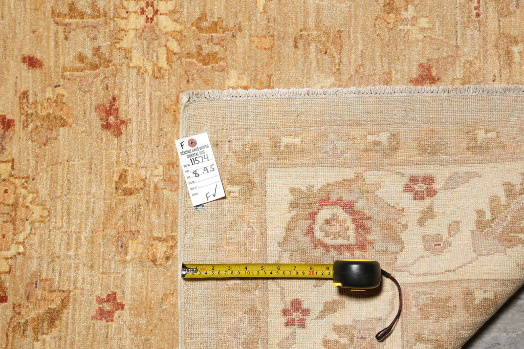 8 x 9.5 New Handmade Zigler Chobi Peshawar Rug Neutrals #PIX-11574