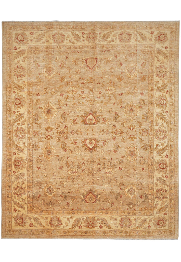 8 x 9.5 New Handmade Zigler Chobi Peshawar Rug Neutrals #PIX-11574