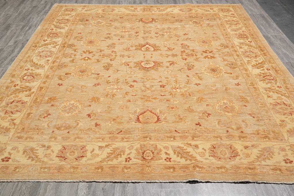 8 x 9.5 New Handmade Zigler Chobi Peshawar Rug Neutrals #PIX-11574